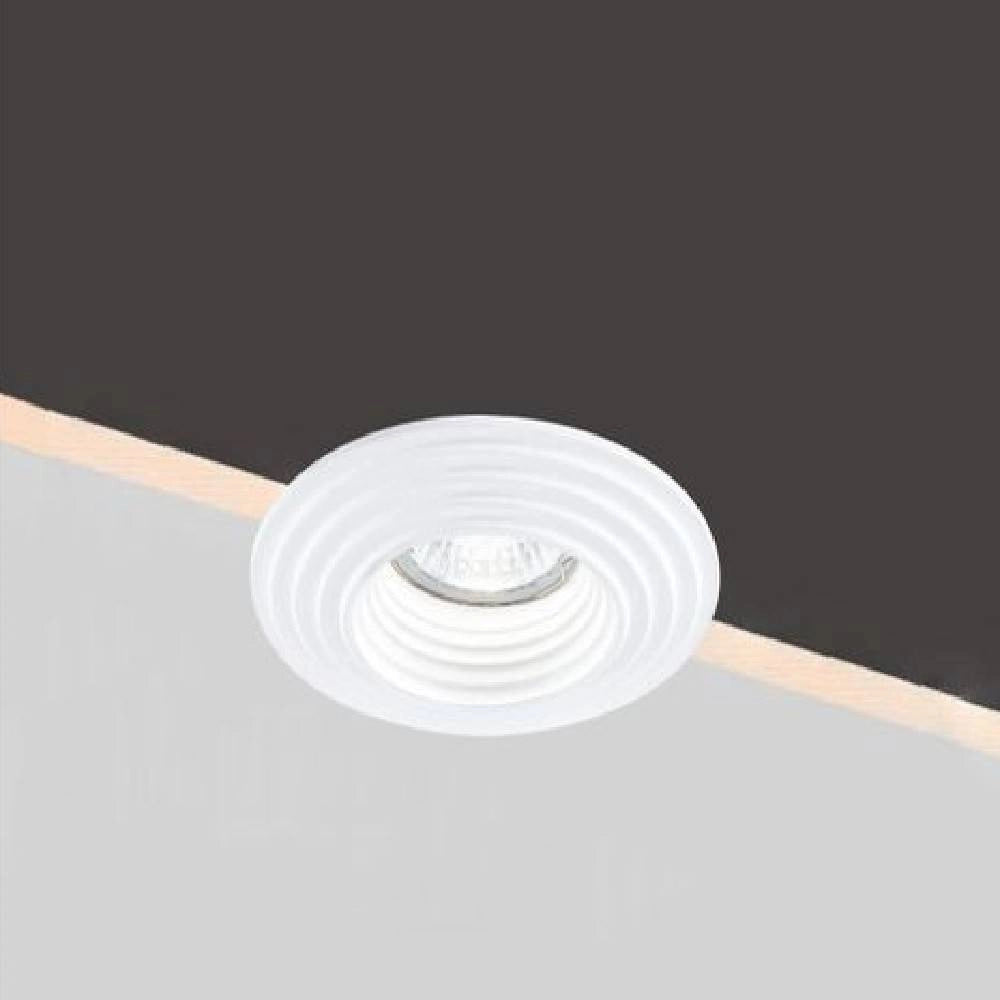 Trade Shop - Portafaretto Incasso Gesso A Scomparsa Con Motivo Tondo Portalampada Gu10 Gs-17 -