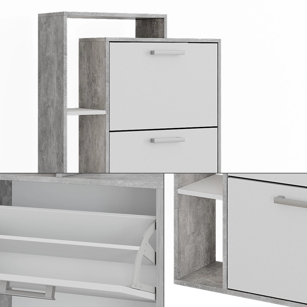 Vicco Scarpiera da ingresso Bianco/cemento 80 x 166.1 cm