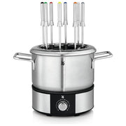 WMF 04.1513.0011 Lono Fonduta Elettrica 1400 W per 8 Persone con Regolazione Temperatura e Forchette Colorate colore Nero