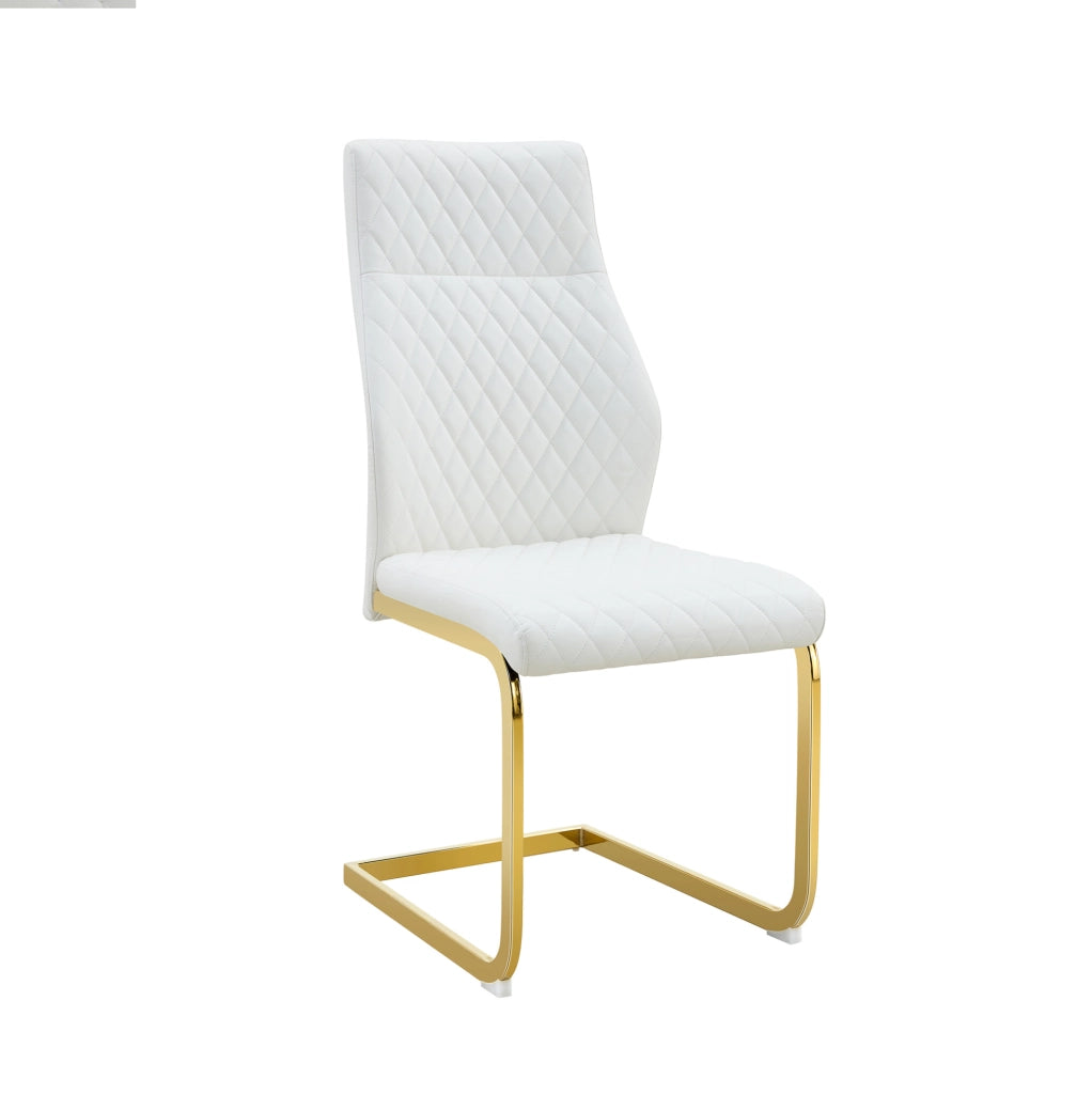 Tavolo e sedie 60 cm in MDF effetto legno bianco e oro per 2 persone