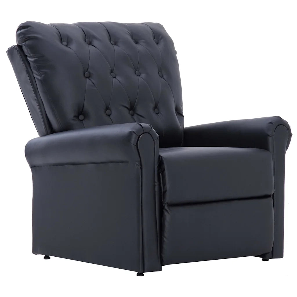 Poltrona reclinabile  in pelle sintetica nera 282274