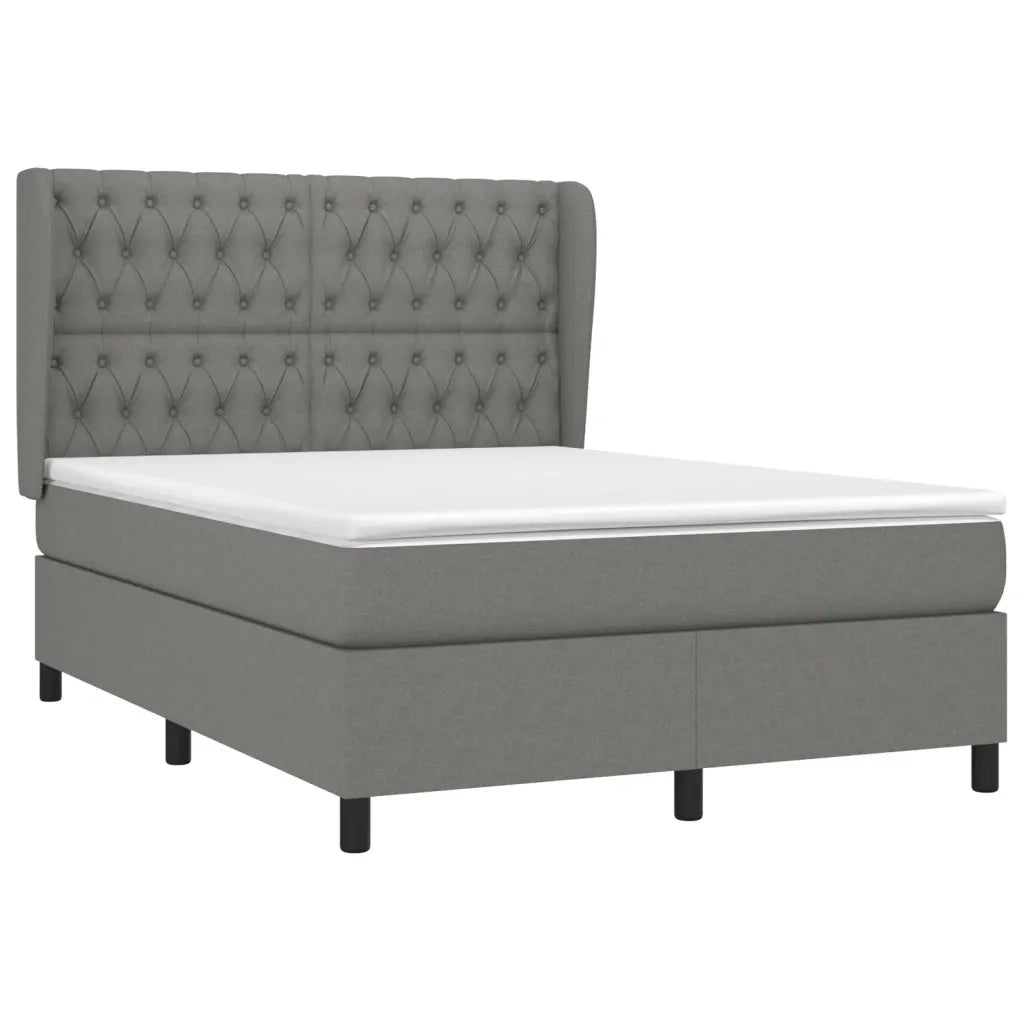 Giroletto a Molle con Materasso Grigio Scuro 140x200cm Tessuto cod mxl 40178