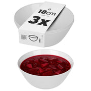 Set di 3 ciotole in vetro KADAX da 18 cm per insalata, zuppa e snack, colore bianco.