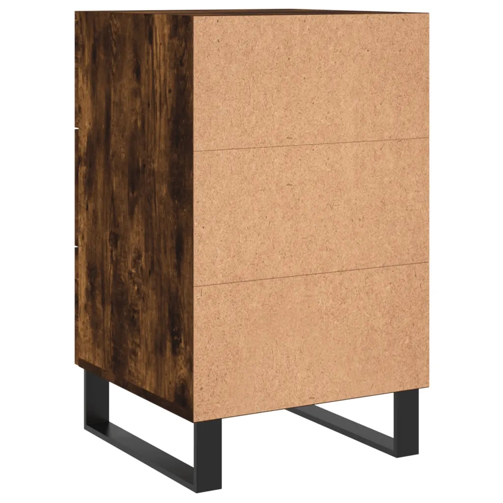 Comodino-Tavolino da notte Rovere Fumo 40x40x66 cm in Legno Multistrato 689469