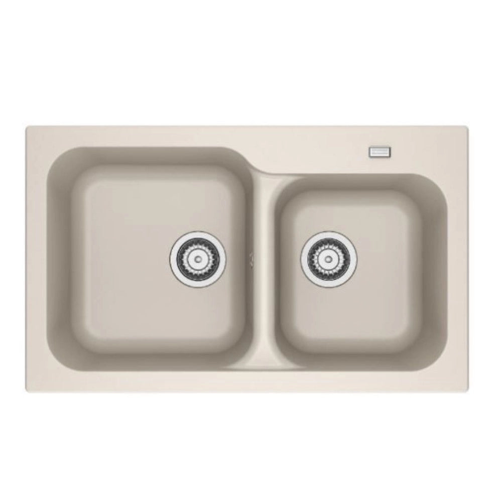 Lavello cucina 2 vasche Franke KID620 incasso in tectonite beige 83x50 cm.
