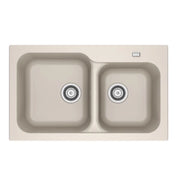 Lavello cucina 2 vasche Franke KID620 incasso in tectonite beige 83x50 cm.