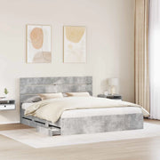 Letto matrimoniale | Letto per adulti | Struttura del letto con cassetto Grigio cemento 180 x 200 cm