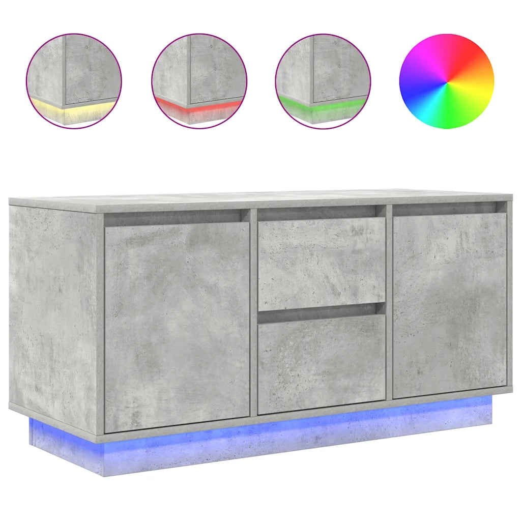 Mobile Porta TV con Luci LED-Mobile per TV-Credenza TV Grigio Cemento 100x41x50 cm