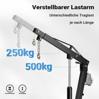 Gruetta per pick up idraulica con verricello max 500 kg 1770 mm girevole a 360° Mini gru di sollevamento