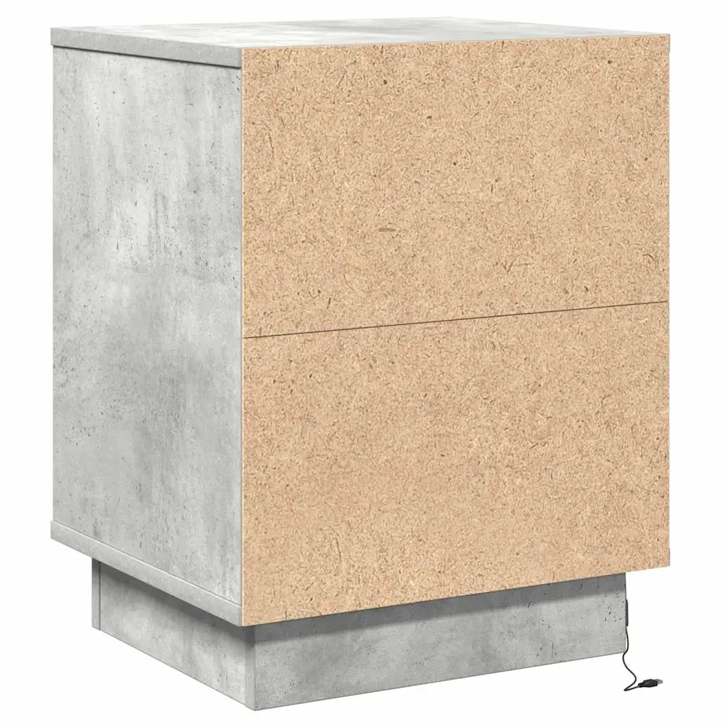 Set di 2 Comodini | Armadio da Notte | Mobiletto da notte Grigio cemento 39 x 34,5 x 50 cm