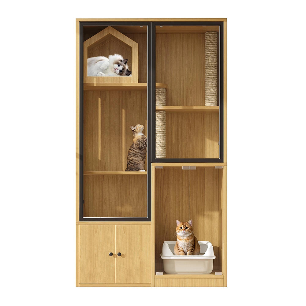 Villa per gatti 4 piani - Xylo - 90x50x160cm acero giallo
