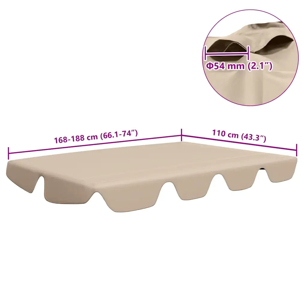 Baldacchino per Dondolo Giardino Beige 188/168x145/110 cm 312084