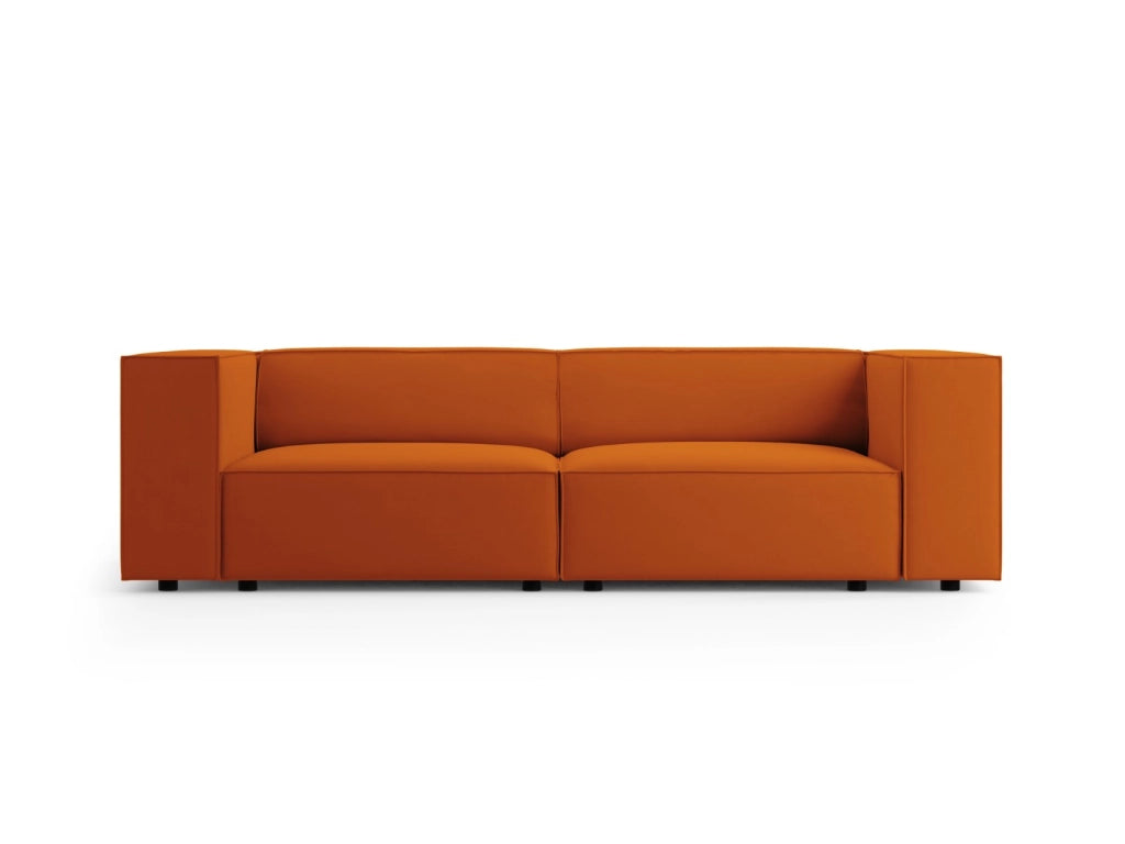Cosmopolitan Design - Divano "Arendal" 3 posti in velluto terracotta 