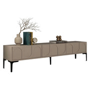 Scafa, Mobile Porta tv 3 Ante, 180x35x42h cm Grigio Tortora