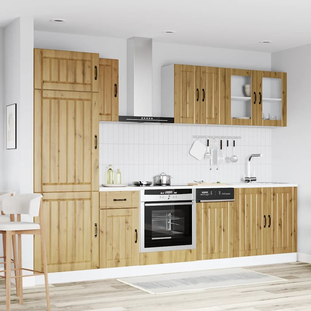Set Mobili da Cucina 8 pz Kalmar Rovere Artigianale Truciolato
