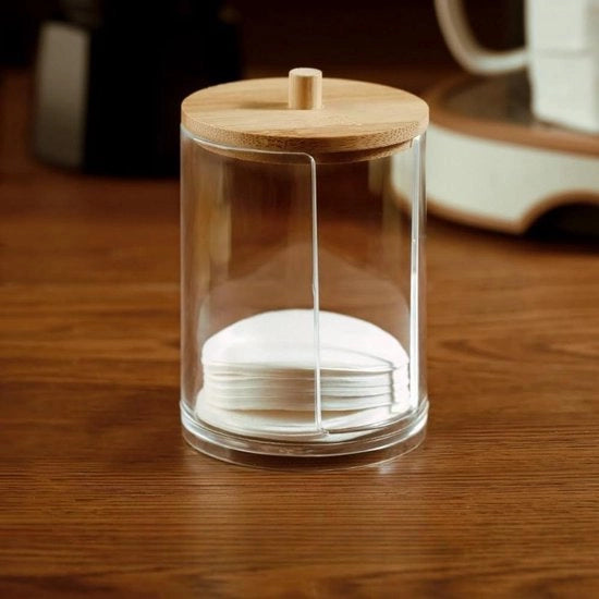 Contenitore di Stoccaggio Filtro di Caffè in Acetato con Coperchio compatibile con Filtro di Caffè in Papier di 51mm/54mm/58mm (Coperchio Tamboo)