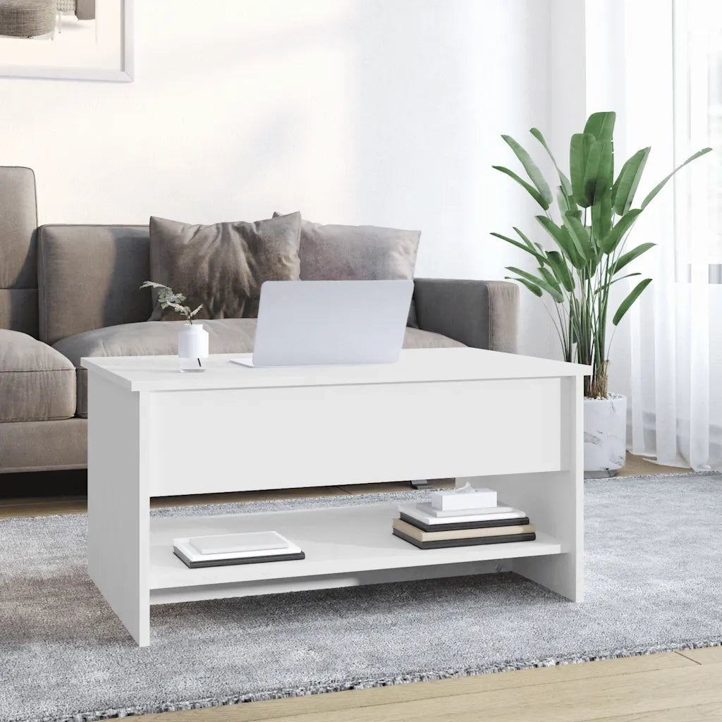 Tavolino da Salotto Bianco 80x50x40 cm in Legno Multistrato 809656