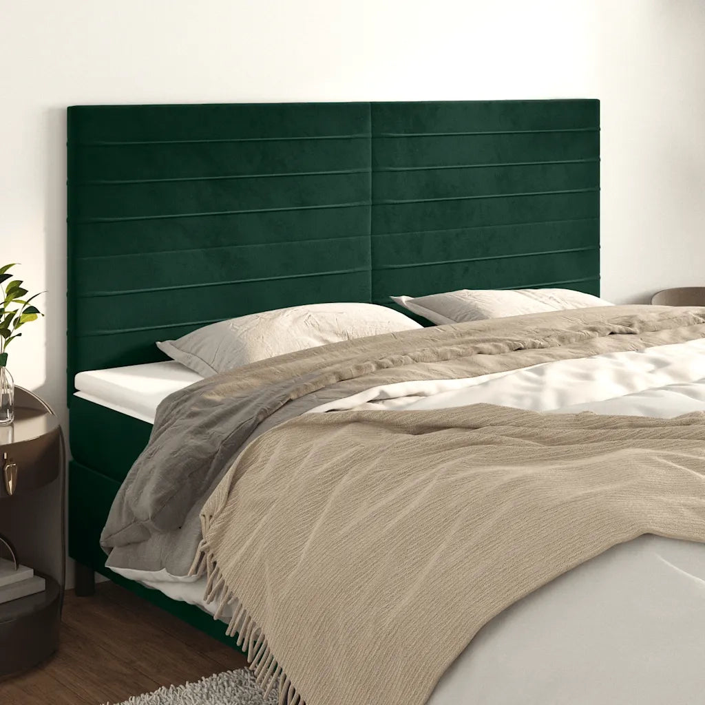 Testiera Verde Scuro 160x5x118/128 cm Velluto 3116529