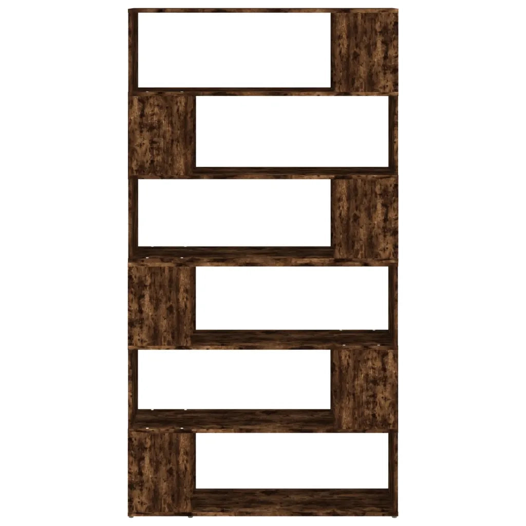 Libreria Divisorio-Scaffale per Libri-Mobile di Stoccaggio Rovere Fumo 100x24x188 cm