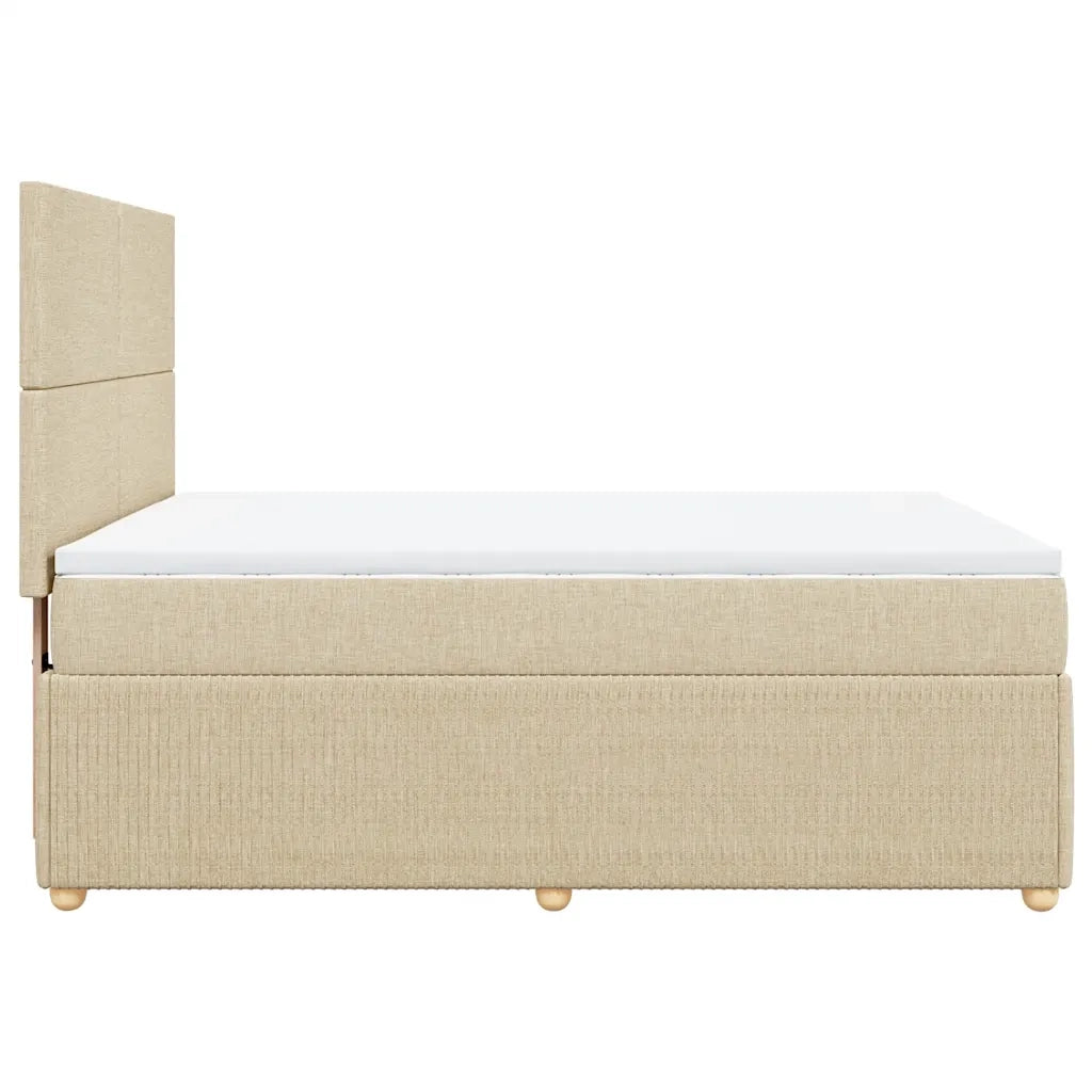 Giroletto a Molle con Materasso Crema 160x200 cm in Tessuto 3294405