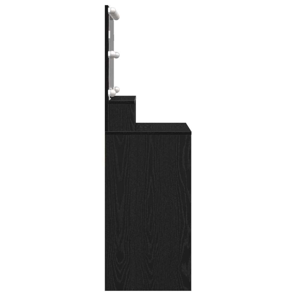 vidaXL Tavolo da Trucco con cassetto Rovere nero 80 x 41 x 134.5 cm