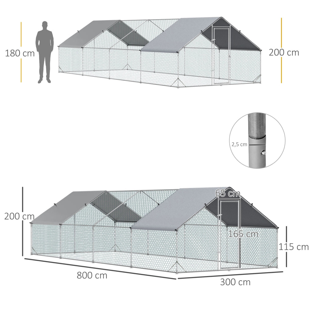 Recinto per giardino esterno ¨C zephmum ¨C grigio 3x8x2 m