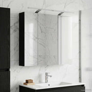 Mobiletto per specchio da bagno Rovere Nero 80 x 14.5 x 70 cm 889112