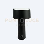 LAMPADA DA TAVOLO WIRELESS MUSH A BATTERIA NERA LED 3W 3000°K  200lm
