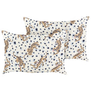 Set di 2 cuscini da giardino in poliestere multicolore 40 x 60 cm Cuscino da lancio rettangolare con motivo a tigre dal design moderno