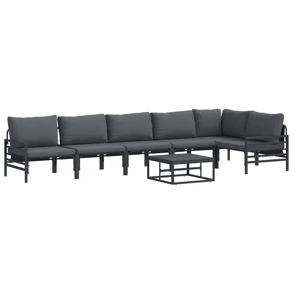 vidaXL Set Divano da Giardino 7 pcs Antracite Acciaio