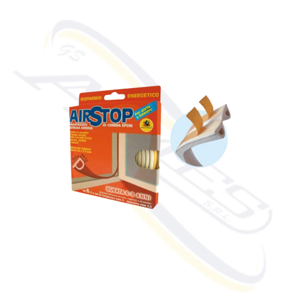 AIRSTOP PROFILO "P" 6mt 9X5,5mm Colore: Bianco