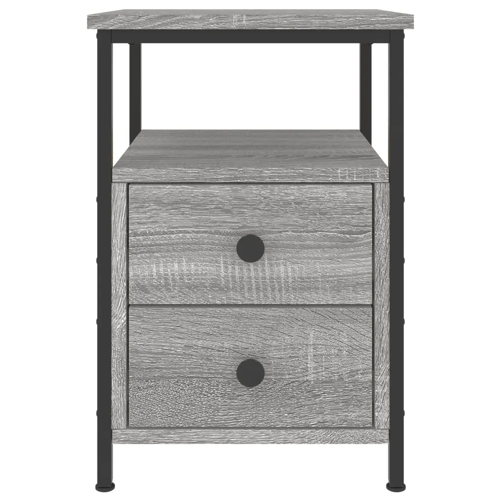 Comodino-Tavolino da notte Grigio Sonoma 34x35,5x50 cm in Legno Multistrato