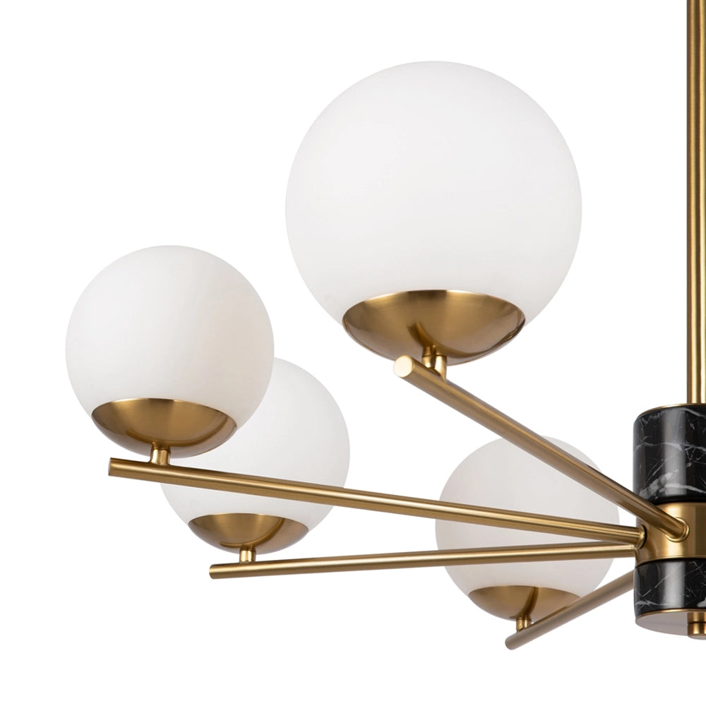 Maytoni Lampadario moderno Marble 8 luci E27 ottone metallo vetro