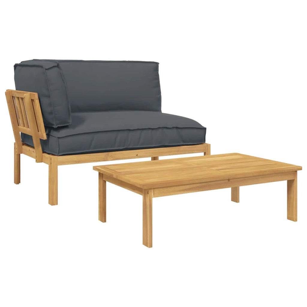 Set di divani 2 pcs Antracite Legno di Acacia Massello 3418186