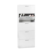 Scarpiera Salvaspazio 5 Ante 15 Paia 65x15x164 cm in Truciolare Nobilitato Bianca