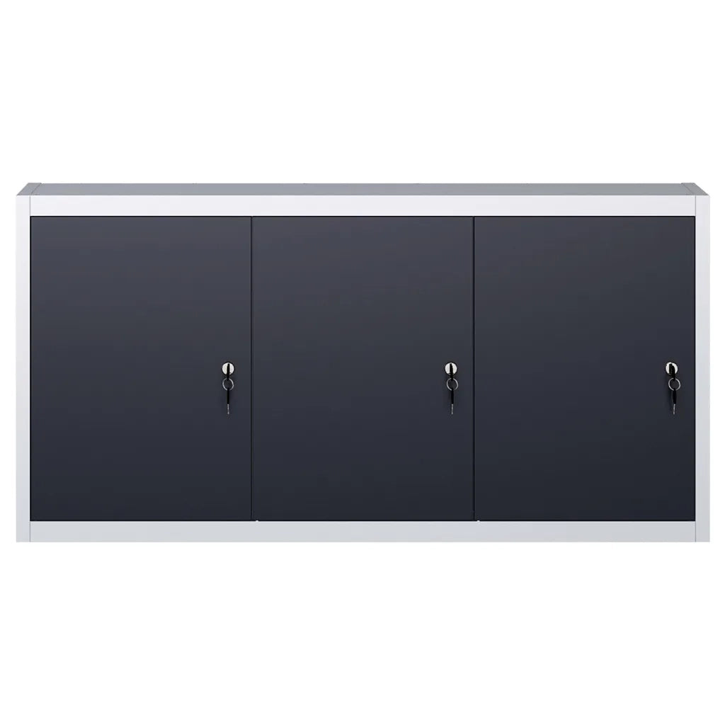 Armadio a Parete Stile Industriale in Metallo Grigio Nero CFW9733341