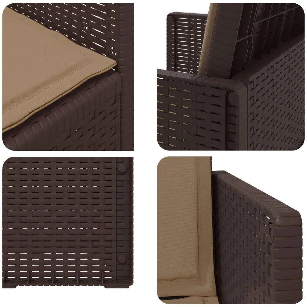 Sedie da pranzo da giardino 2 pcs Marrone e Tortora PP
