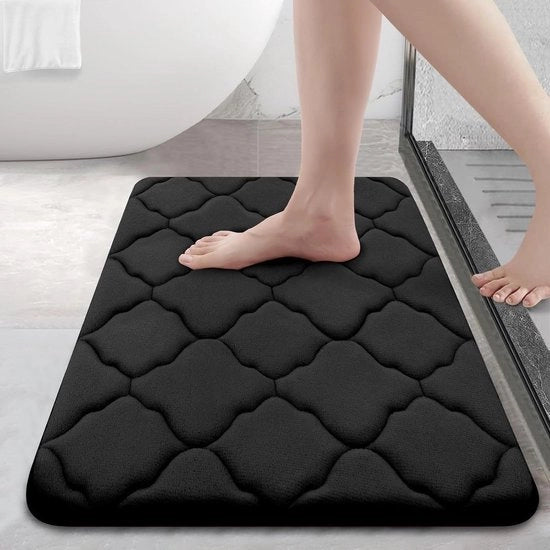 Tappeto per bagno in schiuma espansa | Antiscivolo, morbido e assorbente | Lavabile e facile da mantenere | 40 x 60 cm | Nero