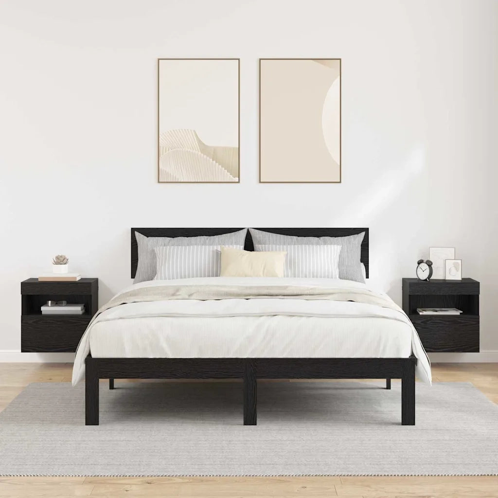 Mobiletti TV da Parete 2 pcs Rovere Nero 40 x 30 x 40 cm