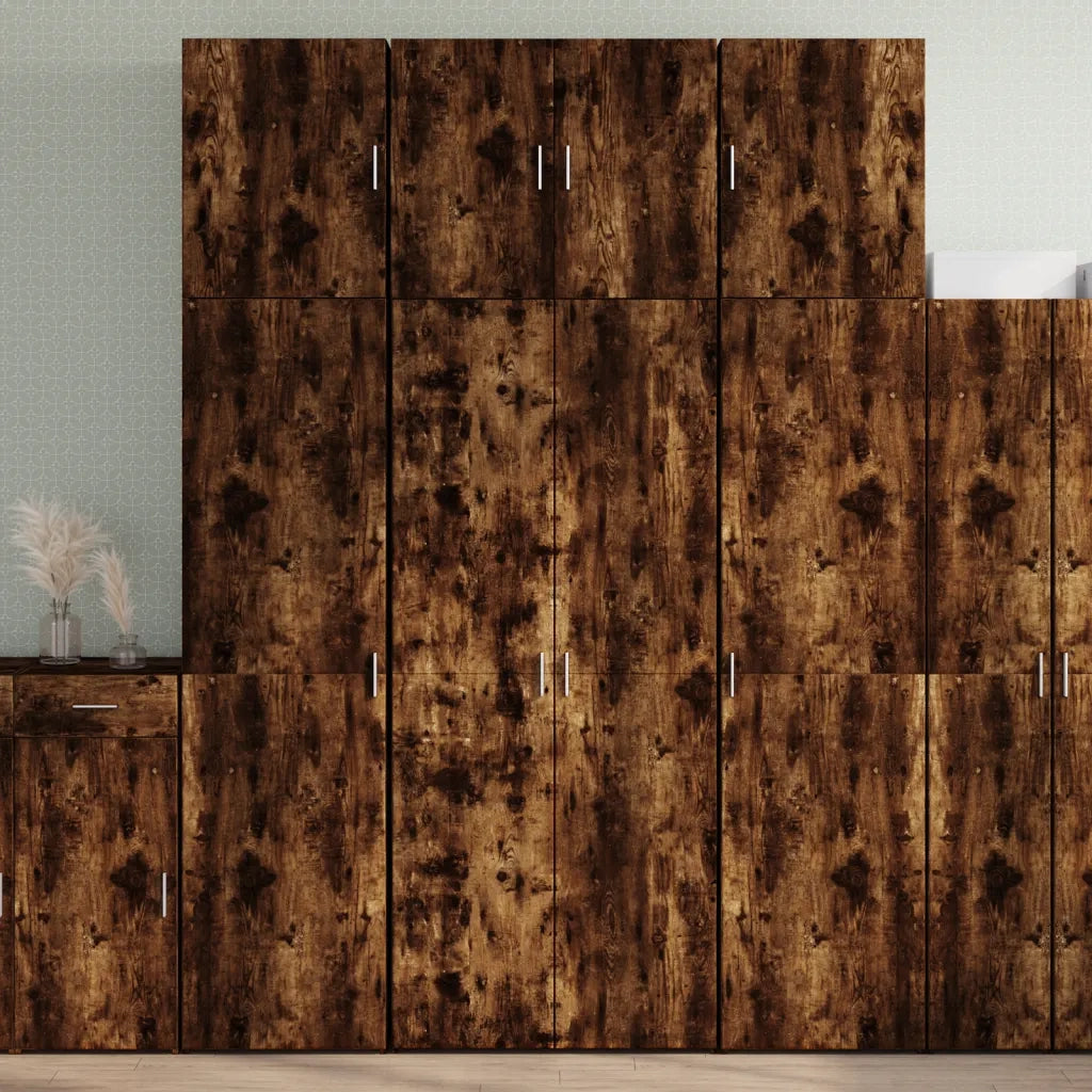 Credenza | Madia | Buffet da pranzo | Armadio da pranzo Rovere Fumo 80x42,5x249 cm in Legno Multistrato