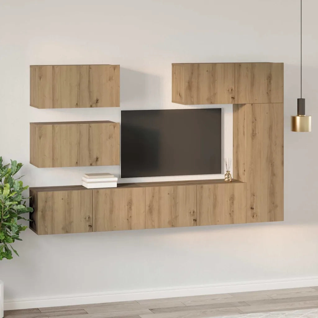 Set mobile TV 6 pcs Rovere artigianale Legno multistrato 3393266