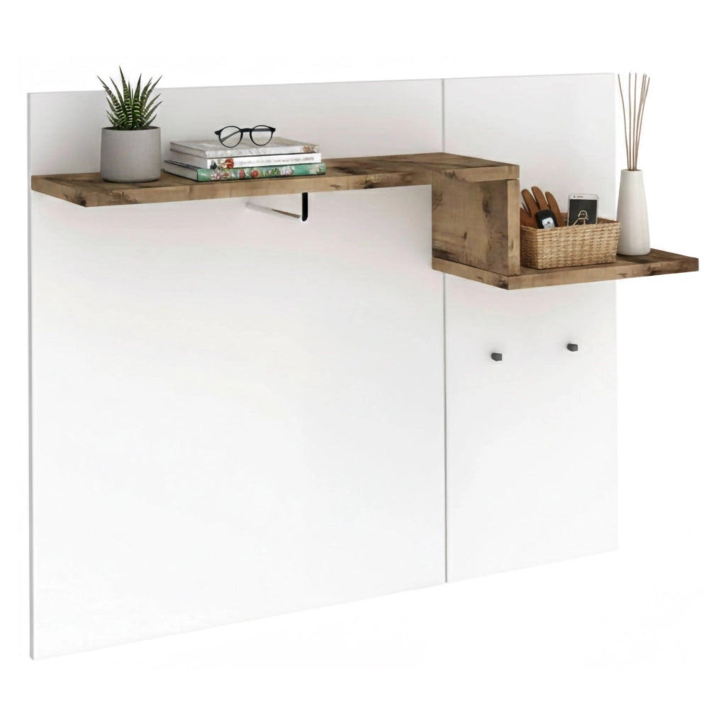 Mugello, Mobile da Ingresso 2 Ripiani Made in Italy, 120x30x100h cm Bianco Lucido