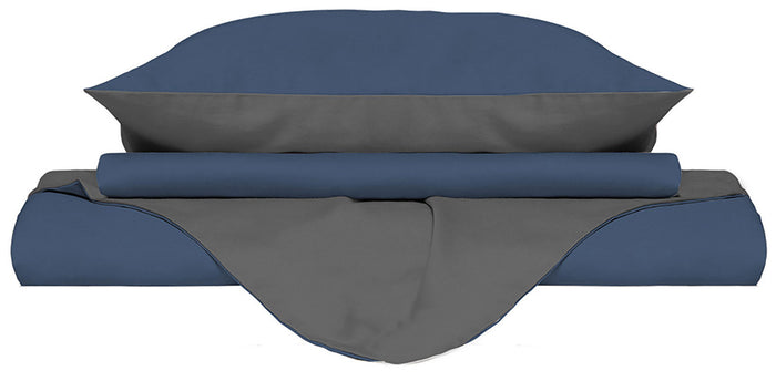 Copripiumino con Sacco e Federe Doubleface Avio/Fumo Singolo