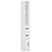 Mobile a Colonna con Mensole e Armadietti 15x17x120 cm in MDF e Legno Truciolare Bianco