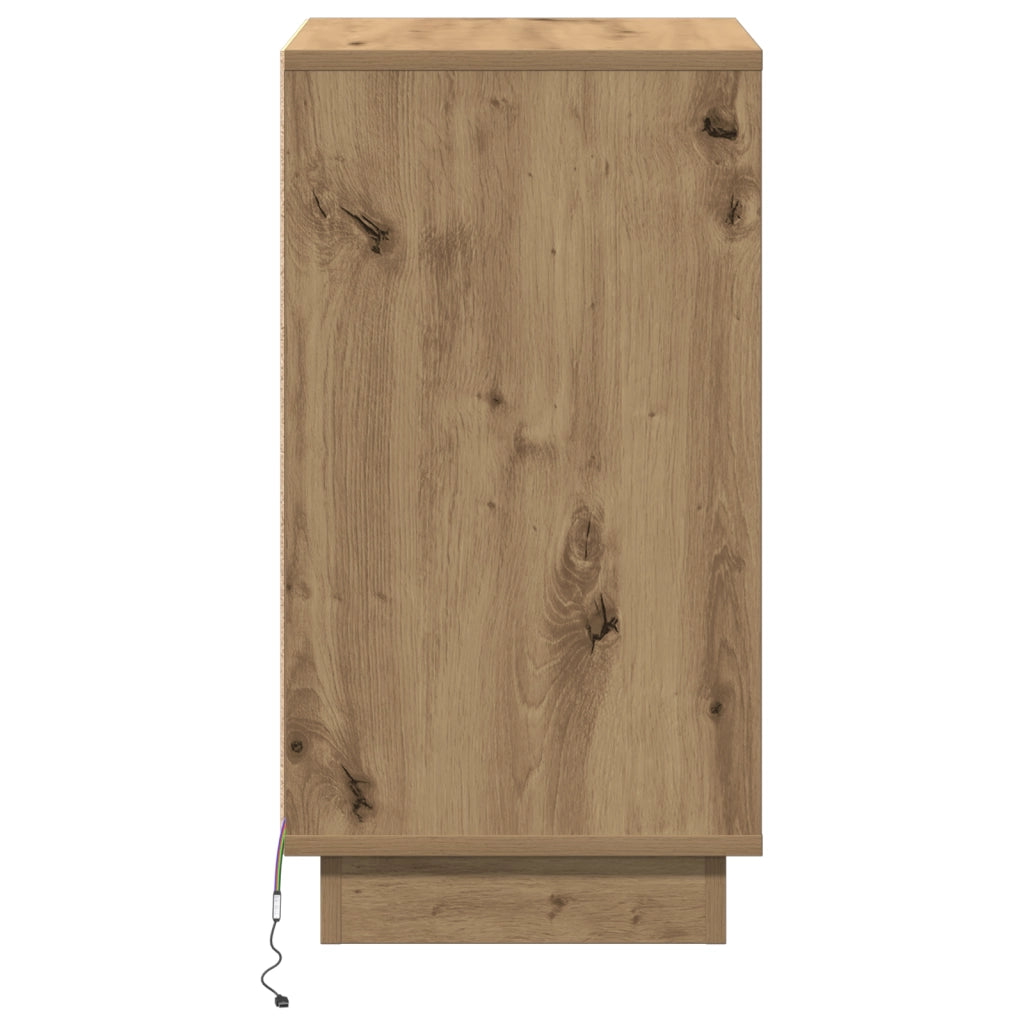 Comodino con LED in rovere artisan 39x34.5x65 cm Legno ingegnerizzato