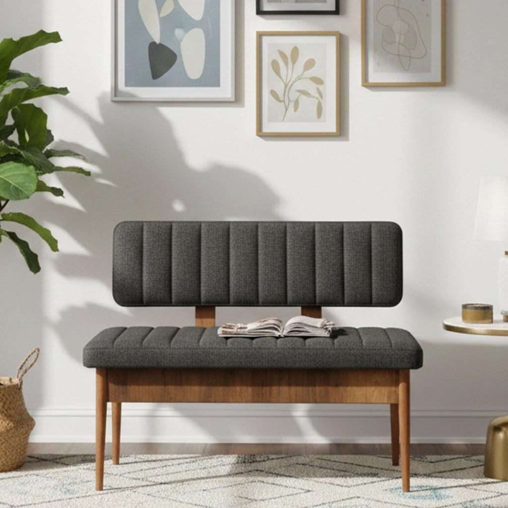 Salento, Panca Peso Supportato 150 kg, 110x40x85h cm Marrone Noce