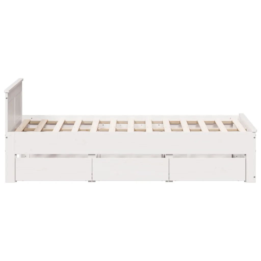 vidaXL Giroletto senza Materasso con Testata Bianco 120x200 cm Pino