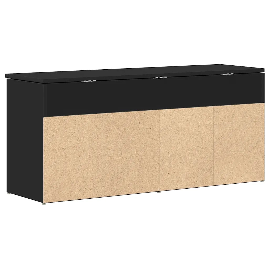 Panca Porta Scarpe Nera 102x30,5x45 cm in Legno Multistrato 862704