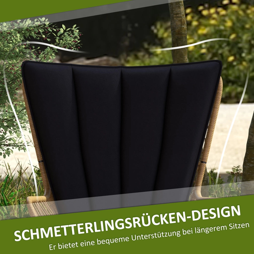 Set Bistrot per Balcone in Polipropilene ¨C zephmum ¨C 76x66x96 cm, Nero