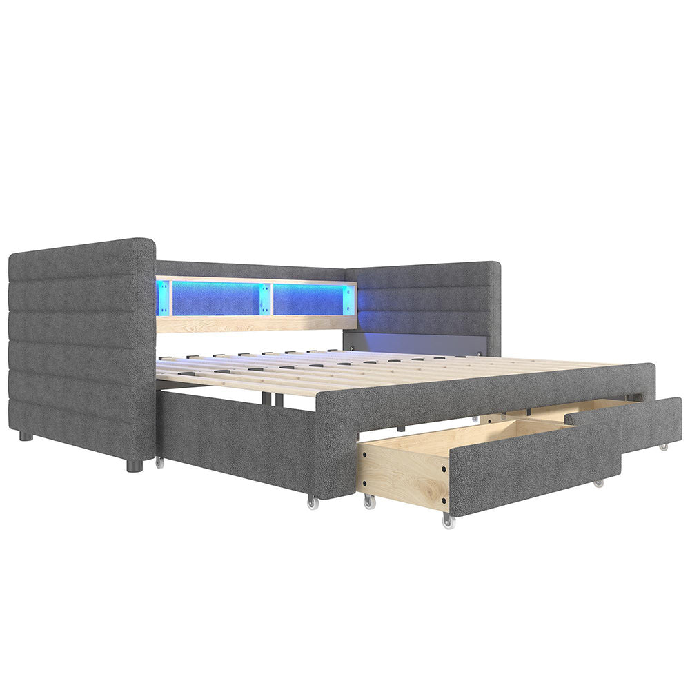 Divano letto 90x190cm?- Xylo - gigogne USB velluto grigio
